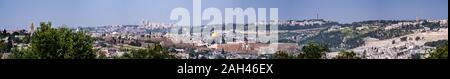 Panorama de Jérusalem, Israël. Al-Aksa Mont Tempel Banque D'Images