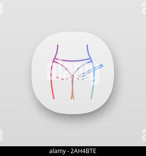 Gluteoplasty icône de l'application. UI/UX interface utilisateur. L'augmentation des fesses et la liposuccion. Chirurgie des fesses. La chirurgie plastique. Site Web ou application mobile. V Illustration de Vecteur