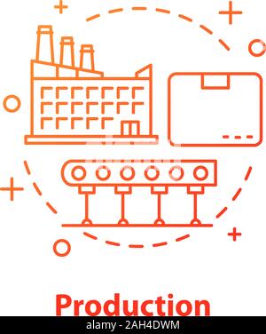 Concept de production. La fabrication. Secteur industriel idée fine ligne illustration. L'usine. Dessin vectoriel aperçu isolés Illustration de Vecteur
