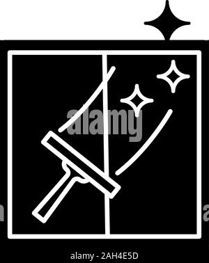 Nettoyage de la fenêtre icône glyphe. Symbole de Silhouette. Lave-glace. L'espace négatif. Vector illustration isolé Illustration de Vecteur