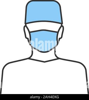 L'icône couleur chirurgien plastique. Médecin, thérapeute, médecin généraliste. Travailleur de la santé. Dentiste. Vector illustration isolé Illustration de Vecteur