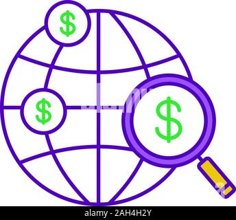 L'icône de couleur recherche d'investissement. Crowdfunding. D'investissement et de financement international. Le commerce mondial, l'investissement et le développement. Vecteur isolé illustr Illustration de Vecteur