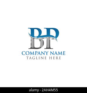 Logo Lettre BP avec de l'eau vague Business Modèle vectoriel typographie. Résumé de création Logo Design BP Lettre. Illustration de Vecteur