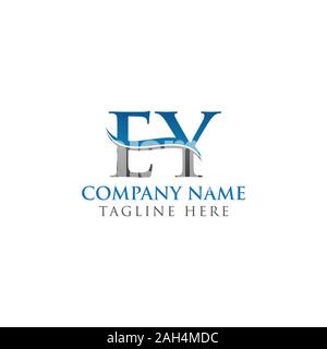EY initiale Lettre liés logo Vector Modèle. Eau vague EY Logo Design Illustration de Vecteur