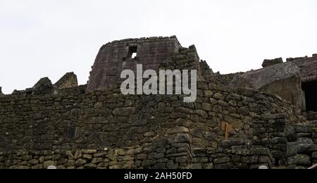 Temple du Soleil, dans la ville de Machu Picchu, Cusco Pérou Banque D'Images