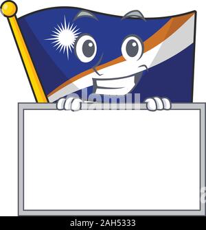 Faites défiler l'île marshall drapeau personnage souriant avec style Illustration de Vecteur