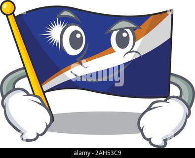 Faites défiler l'île marshall drapeau Cool mascot character avec visage souriant Illustration de Vecteur