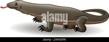 Caricature de komodo isolé sur fond blanc Illustration de Vecteur