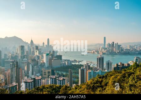 La ville de Hong Kong et de Kowloon , et l'île de HongKong Banque D'Images