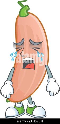 Triste à pleurer banane personnage geste squash style Illustration de Vecteur