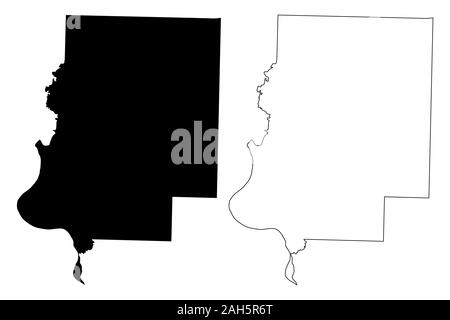 Faulkner Comté (Arkansas (États-Unis County, États-Unis d'Amérique,USA, États-Unis, US) map vector illustration gribouillage, croquis Faulkner site Illustration de Vecteur