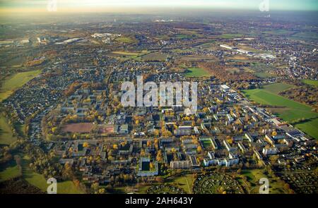 Photographie aérienne, des tours d'habitation à Dortmund-Scharnhorst, Dortmund, Ruhr, Rhénanie du Nord-Westphalie, Allemagne, DE, l'Europe, les oiseaux-lunettes vue Banque D'Images