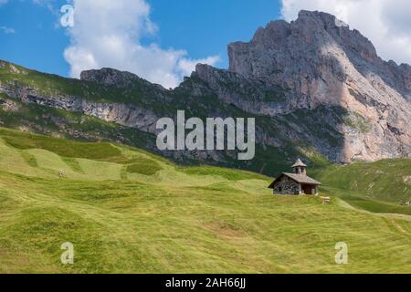 Vues de Seceda sur les montagnes Odle. Banque D'Images