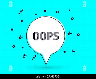 Oops speech bubble pop art style memphis bannière Illustration de Vecteur