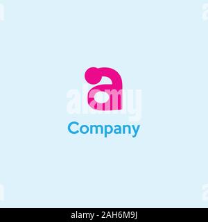 Lettre d'un Alphabet de logo Logo Kid Stuff Modèle, Concept, Pinky, Girly, joyeuse, OK symbole main Illustration, projet vectoriel EPS 10 Illustration de Vecteur