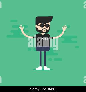 Hipster personnage de vecteur. Illustration de Vecteur