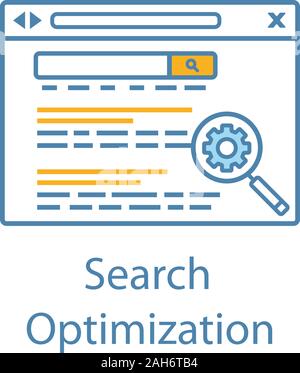 L'icône couleur de SEO. L'optimisation des moteurs de recherche. Rang de site web. SEO marketing. Navigateur Web. Résultats de la recherche. Vector illustration isolé Illustration de Vecteur