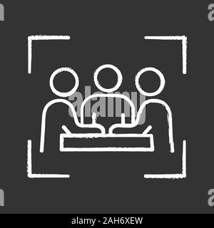 Partenaires, investisseurs, hommes d'icône de craie. Réunion d'entreprise, conférence. Amis, collègues, collaborateurs, co-fondateurs de cadre. Conseil d'directo Illustration de Vecteur