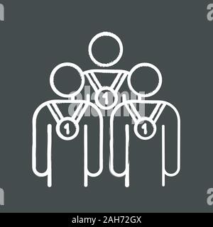 L'icône Chalk le professionnalisme. Champions, les gagnants. L'accomplissement. La première place, la médaille récompense. Des spécialistes. Vector illustration tableau isolé Illustration de Vecteur