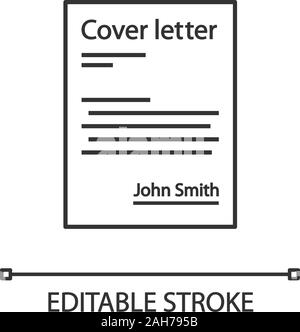 Lettre de l'icône de linéaire. Demande d'emploi. Fine ligne illustration. Lettre d'introduction. Document. Symbole de contour. Vector isolated silhouette. L'EDI Illustration de Vecteur
