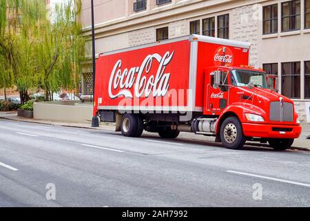 ATLANTA, GA, USA - Décembre 04 : Le Monde de Coca-Cola à Pemberton Place est un musée consacré à l'histoire de Coca-Cola, une célèbre boisson gazeuse Banque D'Images