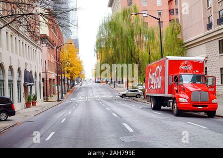 ATLANTA, GA, USA - Décembre 04 : Le Monde de Coca-Cola à Pemberton Place est un musée consacré à l'histoire de Coca-Cola, une célèbre boisson gazeuse Banque D'Images