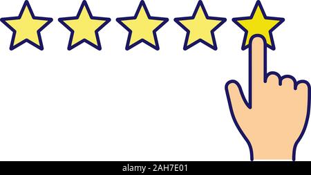 L'icône de couleur note élevée. La rétroaction positive des clients et d'examens. Classement. Cliquez sur l'échelle de cotation. Vector illustration isolé Illustration de Vecteur