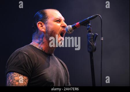 Italie Milan, 14 juin 2009,music festival'Rock dans Idro'à l'Idroscalo:Le chanteur et guitariste du groupe Social Distortion,Mike Ness . Banque D'Images