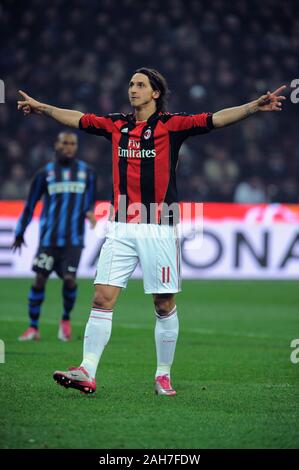 Milan Italie,15 novembre 2010, SAN SIRO, Soccer Seria UN 2010/2011,FC Inter - AC Milan : Zlatan Ibrahimovic Banque D'Images