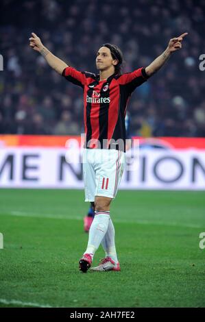 Milan Italie,15 novembre 2010, SAN SIRO, Soccer Seria UN 2010/2011,FC Inter - AC Milan : Zlatan Ibrahimovic Banque D'Images