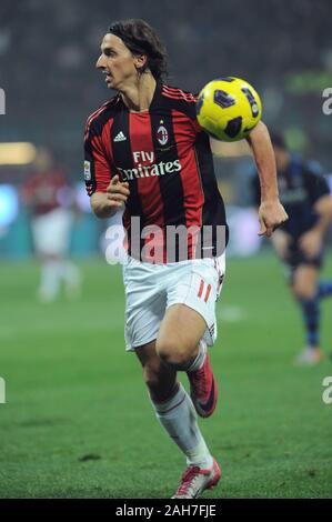 Milan Italie,15 novembre 2010, SAN SIRO, Soccer Seria UN 2010/2011,FC Inter - AC Milan : Zlatan Ibrahimovic Banque D'Images