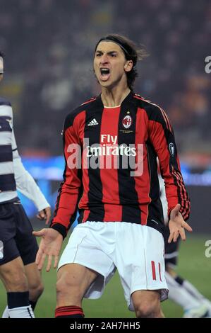 Milan, Italie, 01 février 2011, ' ' SAN SIRO Stadium, un championnat de football sérieux 2010/2011, l'AC Milan - SS Lazio : Zlatan Ibrahimovic au cours de th Banque D'Images