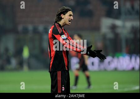 Italie Milan, 18 décembre 2010, 'G.Meazza San Siro Stadium ',Campionato di Calcio Série A 2010/2011, l'AC Milan - AS Roma : Zlatan Ibrahimovic Banque D'Images