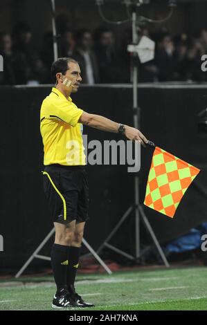 Milan, Italie , 03 novembre 2010, 'un' Siro Stadium, Ligue des champions 2010/2011, l'AC Milan - Real Madrid CF : juge arbitre ,pendant le match Banque D'Images