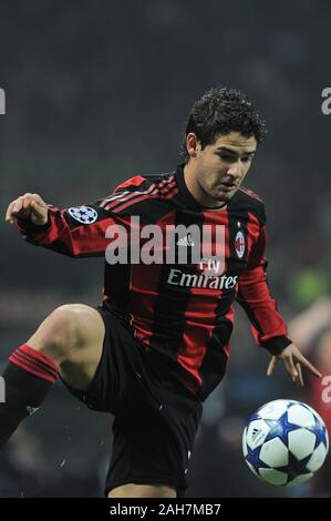 Milan, Italie , 03 novembre 2010, 'un' Siro Stadium, Ligue des champions 2010/2011, l'AC Milan - Real Madrid CF : Pato en action pendant le match Banque D'Images