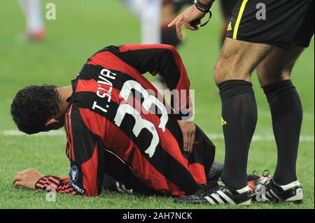 Milan, Italie , 03 novembre 2010, 'un' Siro Stadium, Ligue des champions 2010/2011, l'AC Milan - Real Madrid CF : Thiago Silva pendant le match Banque D'Images