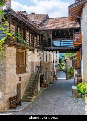 Le village pittoresque de Rango, dans la province de Trente, Trentin-Haut-Adige, Italie. Banque D'Images