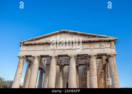 Le Temple d'Héphaïstos ou Hephaisteion ou plus tôt que le Theseion bien conservé d'un temple grec. Banque D'Images