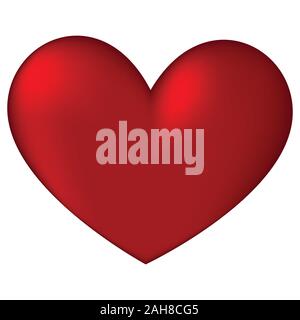 Vector cœur rouge isolé sur fond blanc, symbole de saint valentin Illustration de Vecteur