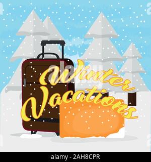 L'affiche de vacances d'hiver Illustration de Vecteur