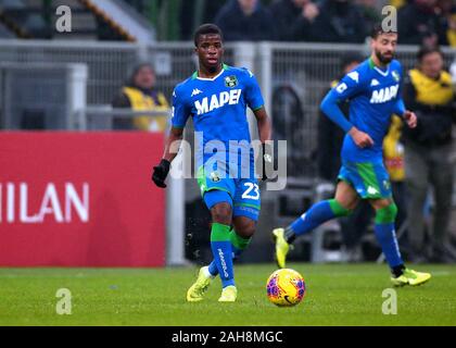 Milan, ITALIE - 15 décembre 2019: Hamed Traore en action pendant la série A 2019/2020 MILAN / SASSUOLO au stade San Siro. Banque D'Images