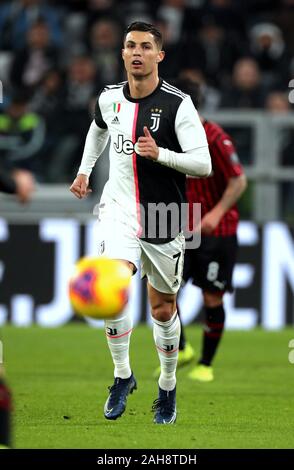 Turin, ITALIE - 10 novembre 2019: Cristiano Ronaldo en action pendant la série A 2019/2020 JUVENTUS / MILAN au stade Allianz. Banque D'Images