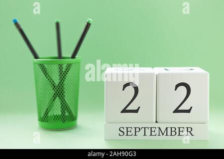 24 Calendrier des deux cubes pour le 22 septembre Banque D'Images