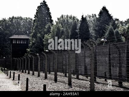 Vues d'AUSCHWITZ Oswiecim en Pologne Banque D'Images