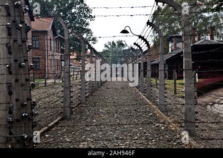 Vues d'AUSCHWITZ Oswiecim en Pologne Banque D'Images