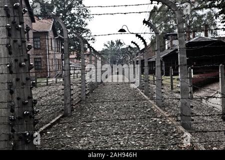 Vues d'AUSCHWITZ Oswiecim en Pologne Banque D'Images