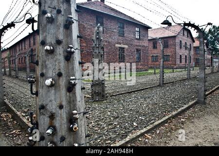 Vues d'AUSCHWITZ Oswiecim en Pologne Banque D'Images