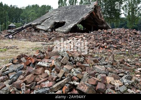 Détruit Le Crématorium d'Auschwitz Banque D'Images