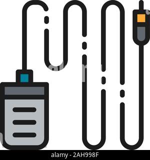 Pédale de pied pour machine à tatouer télévision couleur ligne icône. Illustration de Vecteur