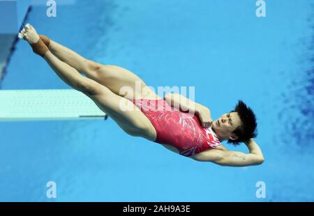 Beijing, Chine. 19 juillet, 2019. Photo prise le 19 juillet 2019 montre Shi Tingmao de Chine en compétition durant les tremplin 3m femmes finale de plongée sous-marine à l'événement du monde de la FINA à Gwangju, Corée du Sud. Shi a soutenu l'or au double du tremplin 3m et individuels au plongeon synchronisé aux Championnats du monde de natation de la FINA. C'était la 28-year-old's quatrième de Chine et son 10ème titre consécutif à l'événement synchronisés. Shi a pris au moins une médaille d'or aux championnats du monde depuis ses débuts en 2011 la compétition. Credit : Bai Xuefei/Xinhua/Alamy Live News Banque D'Images